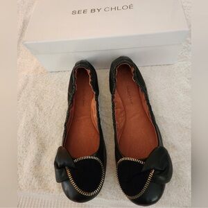 SEE by Chloe EUC Black Ballet Flats